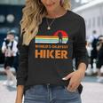 Worlds Okayest Hiker Vintage Retro Hiking Camping Men Long Sleeve T-Shirt Gifts for Her