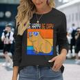 Zoo Animal Retro Rodent Capybara Be Happy Be Capy Long Sleeve T-Shirt Gifts for Her