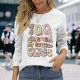 100 Days With My Awesome Class Retro Teacher Women Girls Long Sleeve T-Shirt Gifts for Her
