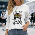 20Th Birthday Decorations Girl Messy Bun 20 Years Old Bday Long Sleeve T-Shirt Gifts for Her