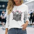 Animals Raccoon Playing Drums Music Long Sleeve T-Shirt T-Shirt Gifts for Her