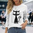 Cute Black Cat For Kitty Lovers | Big Eyes Cat Men Women Long Sleeve T-shirt Graphic Print Unisex Gifts for Her