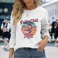 Grill And Chill Vacation Retro Sunset Long Sleeve T-Shirt Gifts for Her