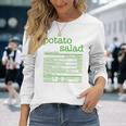 Potato Salad Nutrition Facts Funny Thanksgiving Christmas V2 Men Women Long Sleeve T-shirt Graphic Print Unisex Gifts for Her