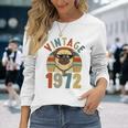 Vintage 47Th Birthday Dog Pug Vintage 1972 Classic Men Women Long Sleeve T-Shirt T-shirt Graphic Print Gifts for Her
