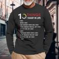 10 Things I Want In My Life Cars More Cars V2 Long Sleeve T-Shirt Gifts for Old Men