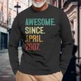 16 Years Old Awesome Since April 2007 16Th Birthday Long Sleeve T-Shirt Gifts for Old Men