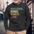 17 Years Old Awesome Since March 2006 17Th Birthday Long Sleeve T-Shirt Gifts for Old Men