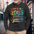 18 Year Old Tie Dye 18Th Birthday Women Girl Awesome 2005 Long Sleeve T-Shirt Gifts for Old Men