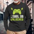 1989 30 Geburtstag Geschenk Level 30 Complete Gamer Langarmshirts Geschenke für alte Männer