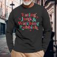 Eating Junk & Watching Rubbish Funny Christmas  Men Women Long Sleeve T-shirt Graphic Print Unisex