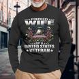 Proud Wife Of A United States Veteran Military Vets Spouse  Men Women Long Sleeve T-shirt Graphic Print Unisex