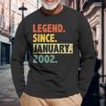 21 Geburtstag Legende Seit Januar 2002 21 Jahre Alt Langarmshirts Geschenke für alte Männer