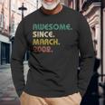 21 Years Old Legend Since March 2002 21St Birthday Long Sleeve T-Shirt Gifts for Old Men