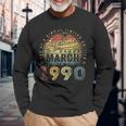 33 Year Old Awesome Since March 1990 33Rd Birthday Long Sleeve T-Shirt Gifts for Old Men
