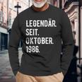 37 Geburtstag Geschenk 37 Jahre Legendär Seit Oktober 1986 Langarmshirts Geschenke für alte Männer