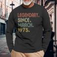 44 Years Old 44Th Birthday March 1975 Long Sleeve T-Shirt T-Shirt Gifts for Old Men