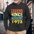 50 Year Old Legend Since August 1972 Birthday 50Th Long Sleeve T-Shirt Gifts for Old Men