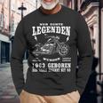 60. Geburtstag Biker Langarmshirts 1963 V2, Motorrad Chopper Design Geschenke für alte Männer