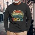 68 Years Old Legend Since January 1955 68Th Birthday Long Sleeve T-Shirt Gifts for Old Men