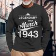 80 Geburtstag 80 Jahre Alt Legendär Seit März 1943 V4 Langarmshirts Geschenke für alte Männer