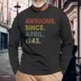 80 Year Old Awesome Since April 1943 80Th Birthday Long Sleeve T-Shirt T-Shirt Gifts for Old Men