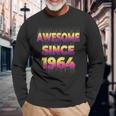 80S 90S Vintage Born In Awesome Since 1964 Party 58 Year Old Long Sleeve T-Shirt Gifts for Old Men