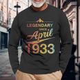 90 Geburtstag 90 Jahre Alt Legendär Seit April 1933 Langarmshirts Geschenke für alte Männer