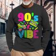 90S Vibe 1990S Fashion 90S Theme Outfit Nineties Theme Party Long Sleeve T-Shirt Gifts for Old Men