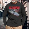 Aircraft Carrier Uss Enterprise Veteran Day Grandpa Dad Son Long Sleeve T-Shirt Gifts for Old Men