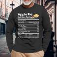 Apple Pie Nutrition Facts Funny Thanksgiving Christmas Men Women Long Sleeve T-shirt Graphic Print Unisex Gifts for Old Men