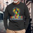 Autism Dad His Fight Is My Fight Puzzle Fist Long Sleeve T-Shirt Gifts for Old Men