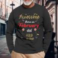 Awesome Born On Februar 4 Geburtstag Niedliche Blumen Februar Langarmshirts Geschenke für alte Männer