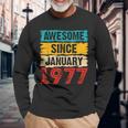 Awesome Since Januar 1977 Langarmshirts, Einzigartiges 46. Geburtstag Design Geschenke für alte Männer