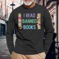 I Am With The Banned Books I Read Banned Books Long Sleeve T-Shirt Gifts for Old Men