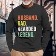 Bearded Husband Dad Beard Legend Vintage V2 Long Sleeve T-Shirt Gifts for Old Men