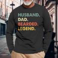 Bearded Men Husband Dad Bearded Legend Vintage Long Sleeve T-Shirt Gifts for Old Men
