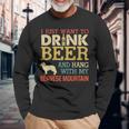 Bernese Mountain Dad Drink Beer Hang With Dog Vintage Long Sleeve T-Shirt Gifts for Old Men