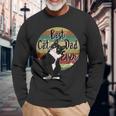 Best Cat Dad Ever Tuxedo Fathers Day Retro Long Sleeve T-Shirt Gifts for Old Men
