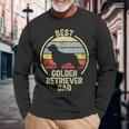 Best Dog Father Dad Vintage Golden Retriever Long Sleeve T-Shirt Gifts for Old Men