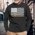 Carpenter Husband Father American Flag Fathers Day Long Sleeve T-Shirt Gifts for Old Men