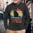 Cats Because People Suck Funny Black Cat Men Women Long Sleeve T-shirt Graphic Print Unisex Gifts for Old Men