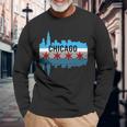 Chicago Skyline V2 Long Sleeve T-Shirt Gifts for Old Men