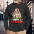 Christmas Cat Meowy Christmas Merry Catmas Christmas Men Women Long Sleeve T-shirt Graphic Print Unisex Gifts for Old Men