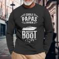 Coole Papas Fahren Motorboot Kapitän Papa Langarmshirts Geschenke für alte Männer