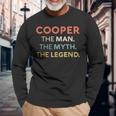 Cooper The Man The Myth The Legend Name Personalized Men Long Sleeve T-Shirt Gifts for Old Men