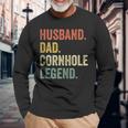 Cornhole Vintage Husband Dad Legend Long Sleeve T-Shirt Gifts for Old Men