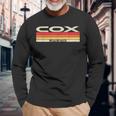 Cox Nachname Retro Sunset Langarmshirts, 80er 90er Jahre Geburtstag Familientreffen Geschenke für alte Männer