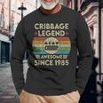 Cribbage Legend 37 Jahre Alt Fantastisch Seit 1985 Cribbage Langarmshirts Geschenke für alte Männer