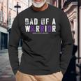 Crohns Disease Awareness Dad Of A Warrior Vintage Long Sleeve T-Shirt Gifts for Old Men